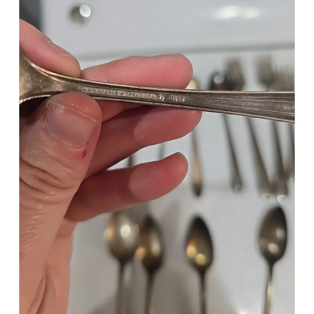 Lot of Vtg Silver Plated Fork & Spoon Retro Dining Utensils Flatware Silverware‎